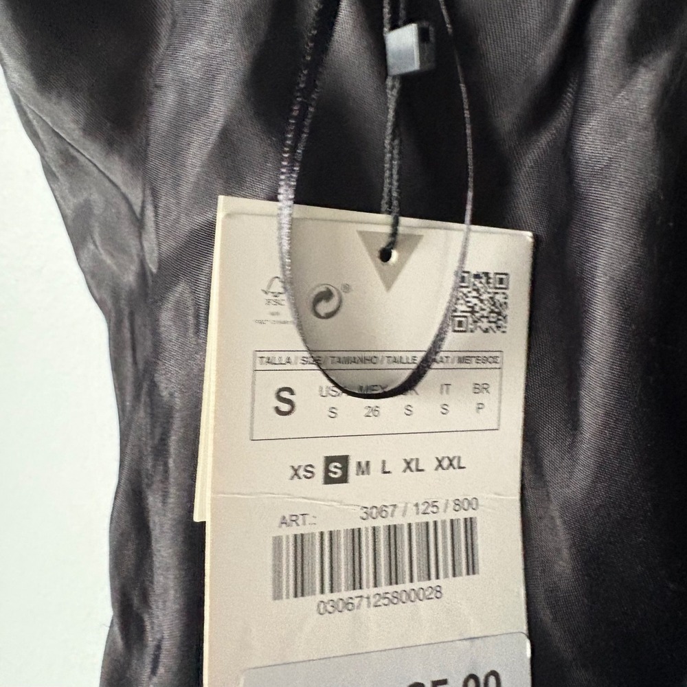 Zara Cowl Neck Black Satin Cami Top Small - Picture 3 of 5